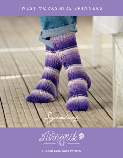 West Yorkshire Spinners - Hidden Gem Sock Pattern by Winwick Mum in Signature 4 Ply (downloadable PDF)