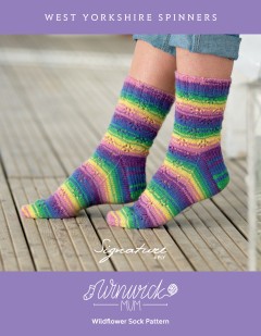 West Yorkshire Spinners - Wildflower Sock Pattern by Winwick Mum in Signature 4 Ply (downloadable PDF)
