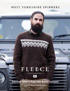 West Yorkshire Spinners Fleece - Denton - Mens Fair Isle Band Jumper by Sarah Hatton in Jacobs DK (downloadable PDF)