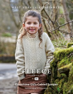 West Yorkshire Spinners Fleece - Eavestone - Girls Cabled Jumper by Sarah Hatton in Bluefaced Leicester DK (downloadable PDF)