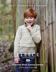 West Yorkshire Spinners Fleece - Grantley - Boys Gansey Jumper by Sarah Hatton in Bluefaced Leicester Aran (downloadable PDF)