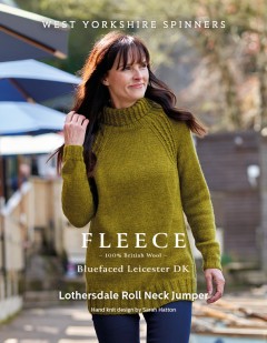 West Yorkshire Spinners Fleece - Lothersdale - Roll Neck Jumper by Sarah Hatton in Bluefaced Leicester DK (downloadable PDF)