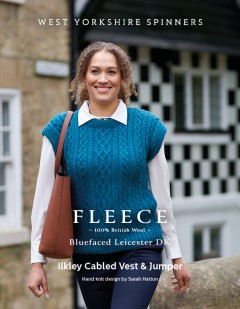 West Yorkshire Spinners Fleece - Ilkley - Cabled Vest and Jumper by Sarah Hatton in Bluefaced Leicester DK (downloadable PDF)