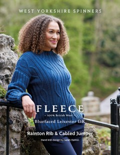 West Yorkshire Spinners Fleece - Rainton - Rib and Cabled Jumper by Sarah Hatton in Bluefaced Leicester DK (downloadable PDF)