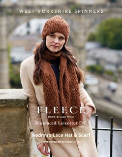 West Yorkshire Spinners Fleece - Redmire - Lace Hat and Scarf by Sarah Hatton in Bluefaced Leicester DK (downloadable PDF)