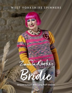 West Yorkshire Spinners - Zandra Rhodes - Bridie - Striped Jumper with Long Puff Sleeves in Colour Lab DK (downloadable PDF)