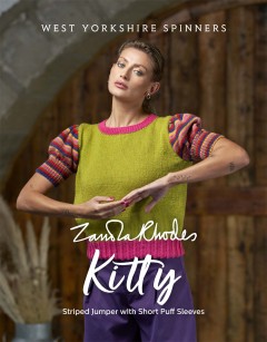 West Yorkshire Spinners - Zandra Rhodes - Kitty - Striped Jumper with Short Puff Sleeves in Colour Lab DK (downloadable PDF)