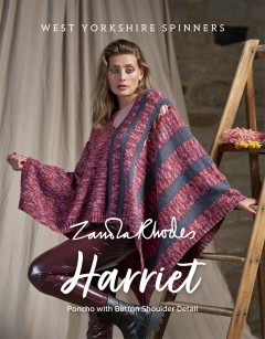 West Yorkshire Spinners - Zandra Rhodes - Harriet - Poncho with Button Shoulder Detail in Colour Lab DK (downloadable PDF)