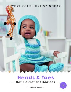 West Yorkshire Spinners - Heads and Toes - Hat, Helmet and Bootees by Jenny Watson in Bo Peep DK (downloadable PDF)