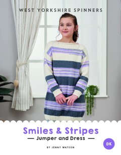 West Yorkshire Spinners - Smiles and Stripes - Jumper and Dress by Jenny Watson in Bo Peep DK (downloadable PDF)