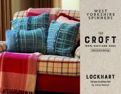West Yorkshire Spinners - Lockhart - Tartan Cushion Set by Jenny Watson in The Croft Wild Shetland Roving Aran (downloadable PDF)