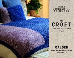 West Yorkshire Spinners - Calder - Basket Weave Blanket and Cushion by Jenny Watson in The Croft Shetland Aran (downloadable PDF)