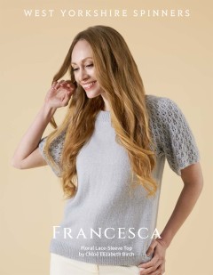 West Yorkshire Spinners - Francesca - Floral Lace-Sleeve Top by Chloe Elizabeth Birch in Exquisite 4 Ply (downloadable PDF)