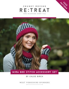 West Yorkshire Spinners - Mira - Bee Stitch Accessory Set by Chloe Elizabeth Birch in Retreat Chunky (downloadable PDF)