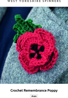 West Yorkshire Spinners - Crochet Remembrance Poppy in The Croft Shetland Aran (downloadable PDF)