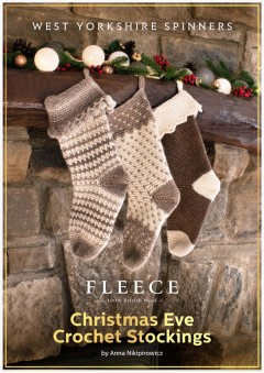 West Yorkshire Spinners - Christmas Eve Crochet Stockings by Anna Nikipirowicz in Fleece - Bluefaced Leicester Roving (downloadable PDF)
