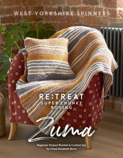 West Yorkshire Spinners - Zuma - Beginner Striped Blanket and Cushion Set by Chloe Elizabeth Birch in Retreat Super Chunky (downloadable PDF)