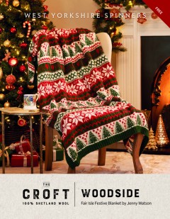 West Yorkshire Spinners - Woodside - Fairisle Festive Blanket by Jenny Watson in The Croft Shetland Aran (downloadable PDF)