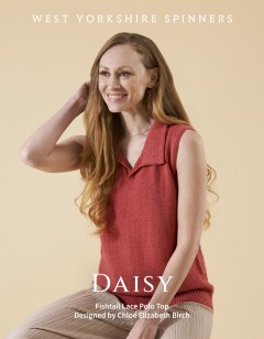 West Yorkshire Spinners - Daisy - Sleeveless Fishtail Lace Polo Top by Chloe Elizabeth Birch in Exquisite 4 Ply (downloadable PDF)