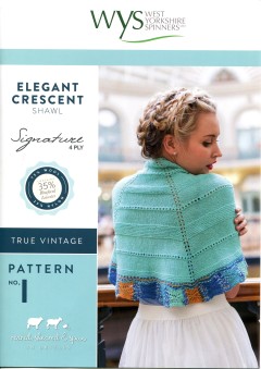 West Yorkshire Spinners - Elegant Crescent Shawl in Signature 4 Ply (downloadable PDF)