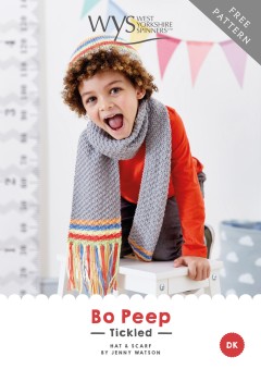West Yorkshire Spinners - Tickled - Hat and Scarf by Jenny Watson in Bo Peep Luxury Baby DK (downloadable PDF)