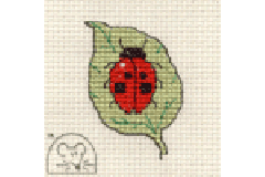 Mouseloft - Tiddlers - Ladybird on Leaf (Cross Stitch Kit)