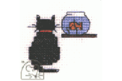 Mouseloft - Stitchlets - Cat and Goldfish (Cross Stitch Kit)
