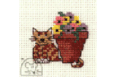 Mouseloft - Stitchlets - Flowerpot Cat (Cross Stitch Kit)