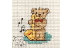 Mouseloft - Stitchlets - Saxophone Teddy (Cross Stitch Kit)