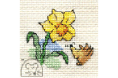 Mouseloft - Make Me For Spring - Daffodil and Hedgehog (Cross Stitch Kit)