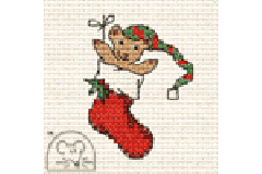 Mouseloft - Stitchlets for Christmas - Teddy in Stocking (Cross Stitch Kit)