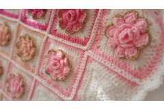 Apple Blossom Dreams (Astri Bowlin) - Rose Gold Afghan - With Gold Accent Yarn Pack (Stylecraft Special DK)