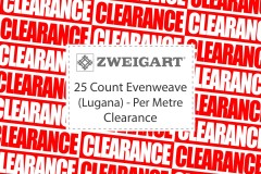 Zweigart Evenweave Cotton - 25 Count (Lugana) - Per Metre - Clearance
