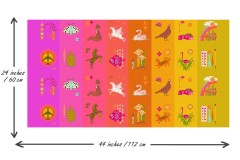 Andover Fabrics - Postmark - Stamp Stripe Panel- Warm (1124/YO)