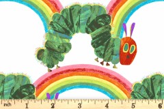 Andover Fabrics - The Very Hungry Caterpillar - Caterpillar Rainbow - White (9200/L)