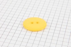 Round Plastic Button, Yellow, 23mm