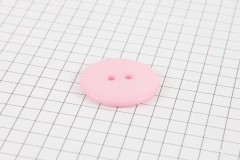Round Plastic Button, Pink, 23mm