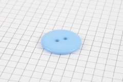 Round Plastic Button, Blue, 23mm