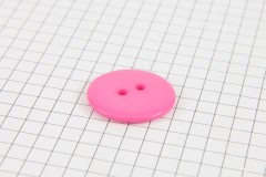 Round Plastic Button, Fuchsia Pink, 23mm