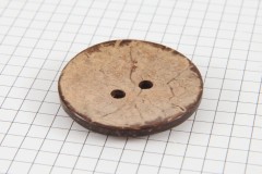Round Coconut Shell Button, 38mm