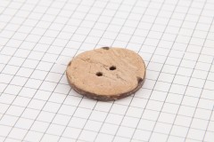 Round Coconut Shell Button, 25mm