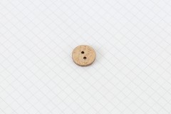 Round Coconut Shell Button, 15mm