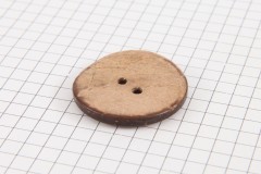 Round Coconut Shell Button, 30mm