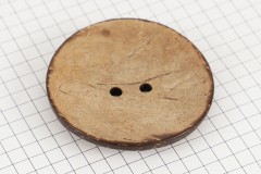 Round Coconut Shell Button, 50mm