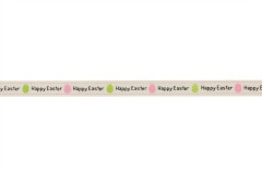 Berties Bows Grosgrain Ribbon - 9mm wide - Happy Easter - Ivory (3m reel)