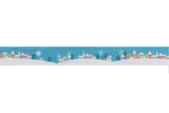 Berties Bows Polyester Satin Ribbon - 16mm wide - Christmas Village Night-time - Blue (3m reel)