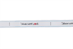 Berties Bows Grosgrain Ribbon - 16mm wide - Sewn with Love - White (3m reel)