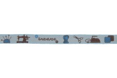 Berties Bows Cotton Ribbon - 10mm wide - Handmade - Blue (3m reel)