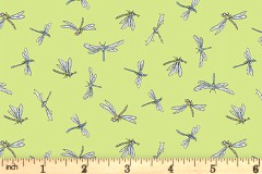 Clothworks - Leap Frog - Dragonfly - Green (Y3127-126)