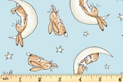 Clothworks - Guess How Much I Love You - Sleepy Hares - Light Blue (Y3684-29)